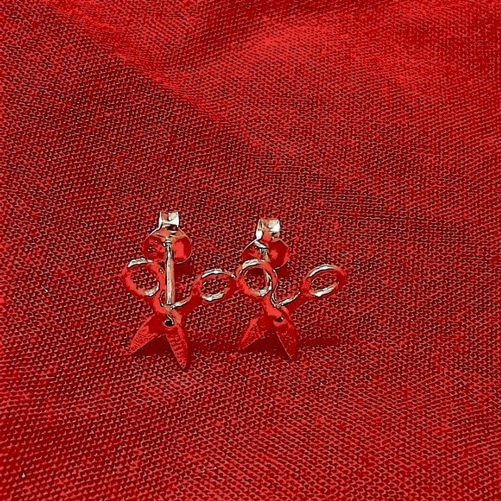 Sterling Silver Scissor Stud Earrings